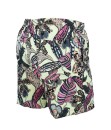 Short Estampado Tactel Elastano Extra Grande Plus Size flor Bege